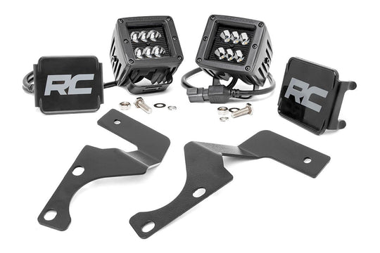 70796 LED Light - Ditch Mount - 2" Black Spot Pair - Toyota 4Runner (10-23) Rough Country Canada