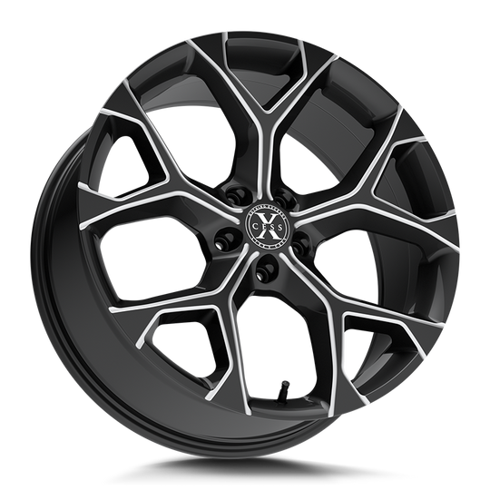 X0588550035GBML - Xcess X05 5 Flake 18X8.5 5X100 35mm Gloss Black Milled - Xcess Wheels Canada