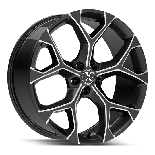 X0529051515GB - Xcess X05 5 Flake 22X9 5X115 15mm All Gloss Black - Xcess Wheels Canada