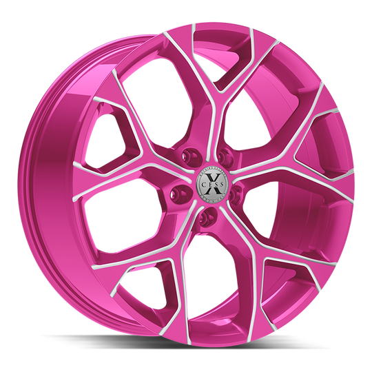 X05051435PKML - Xcess X05 5 Flake 20X8.5 5X114.3 35mm Candy Pink Milled - Xcess Wheels Canada