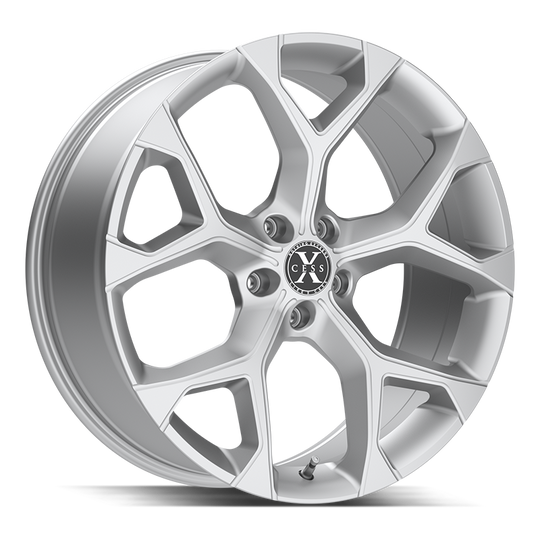 X0588550835SM - Xcess X05 5 Flake 18X8.5 5X108 35mm Silver Machined - Xcess Wheels Canada