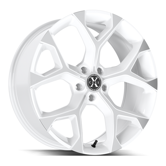 X0529051435WM - Xcess X05 5 Flake 22X9 5X114.3 35mm White Machined - Xcess Wheels Canada