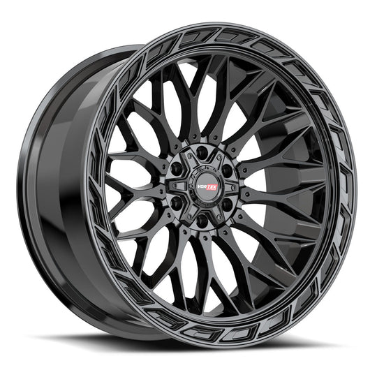 5032095718GB - Vortek VRP-503 20X9 6X135 / 6X139.7 18mm Gloss Black - Vortek Wheels Canada