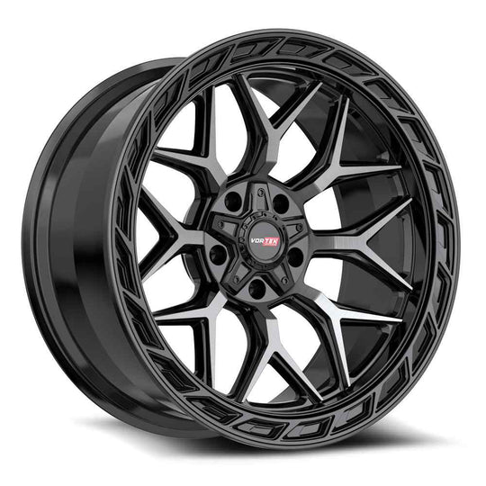 5042094312BDCDT - Vortek VRP-504 20X9 5X139.7 / 5X127 12mm Black Diamond Cut With Dark Tint - Vortek Wheels Canada