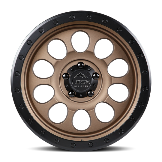 50CAL-7957MRMBR - Lock Offroad 50CAL 17X9 5X127 ET 0mm Matte Desert Bronze With Black Ring - Lock Offroad Wheels Canada