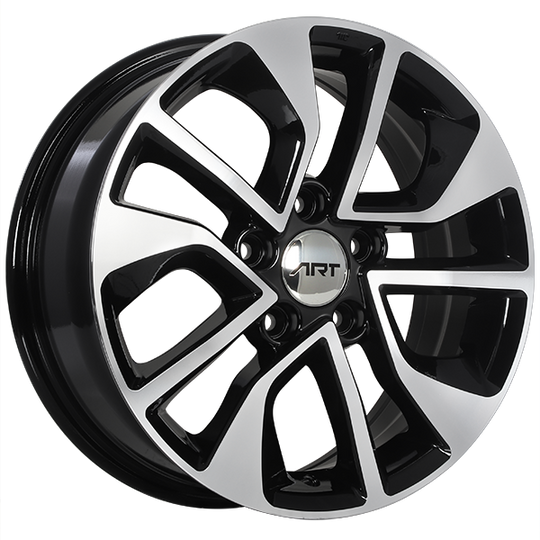 R13816001 - ART Replica 138 16X6.5 5X114.3 ET 45mm Gloss Black - Machined Face - ART Replica Wheels Canada