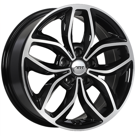R14317001 - ART Replica 143 17X7 5X114.3 ET 45mm Gloss Black - Machined Face - ART Replica Wheels Canada