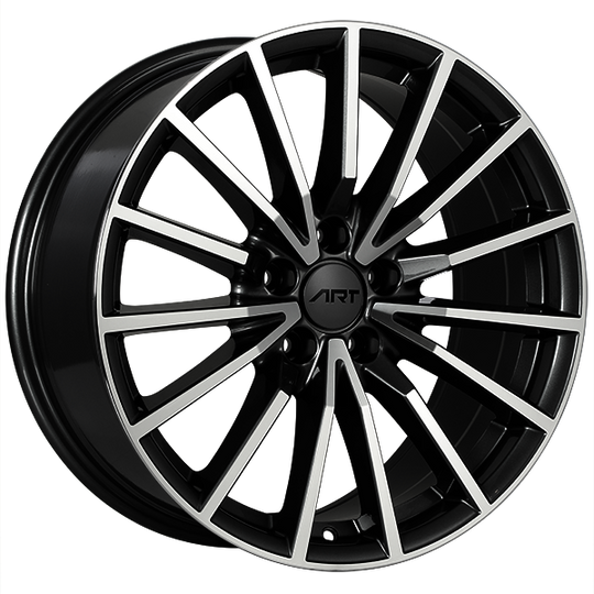 R12818002 - ART Replica 128 18X8 5X112 ET 35mm Gloss Black - Machined Face - ART Replica Wheels Canada