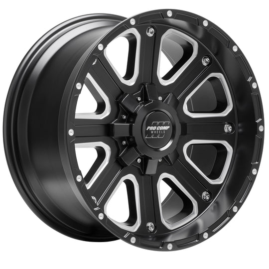PXA5172-7970 - Pro Comp PA72 Axis 17X9 8X170 ET -6mm Satin Black Milled - Pro Comp Wheels Canada