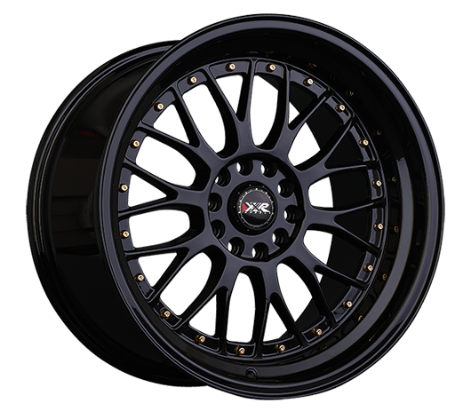521001420 - XXR 521 20X10.5 5X114.3 / 5X120.65 30mm Black / Gold Rivets - XXR Wheels Canada