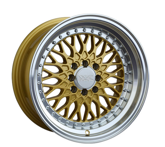 53658087 - XXR 536 15X8 4X100 20mm Hyper Gold / Machined Lip - XXR Wheels Canada