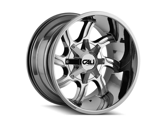 9102-2937C0 - Cali Off-Road Twisted 20X9 6X135 / 6X139.7 ET 0mm Chrome - Cali Off-Road Wheels Canada