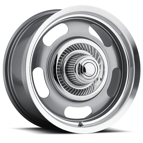 55-7704GMML0 - Vision 55 Rally 17X7 5X120.65 / 5X114.3 0mm Gunmetal Machined Lip - Vision Wheels Canada