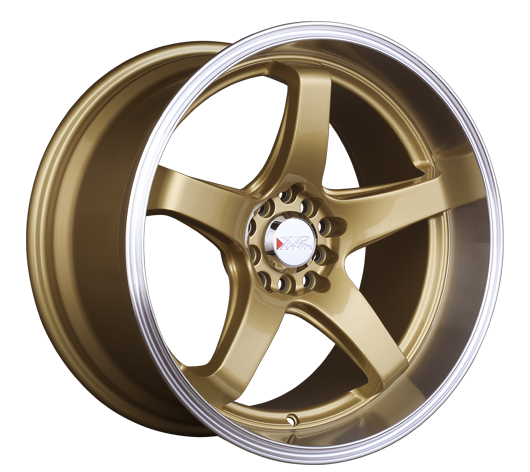 555781071 - XXR 555 17X8 5X100 35mm Hyper Gold / Machined Lip - XXR Wheels Canada