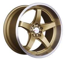 Load image into Gallery viewer, 555885471 - XXR 555 18X8.5 5X100 / 5X114.3 25mm Hyper Gold / Machined Lip - XXR Wheels Canada
