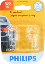 Load image into Gallery viewer, 922B2 Philips Standard Miniature 922 - Standard - Twin Blister Pack Philips Bulbs