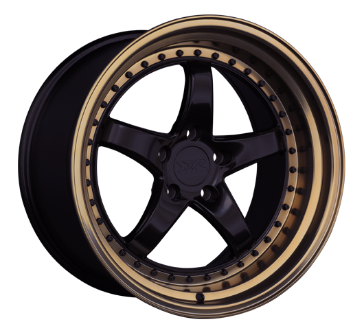 565896663 - XXR 565 18X9.5 5X114.3 20mm Black / Bronze Lip - XXR Wheels Canada