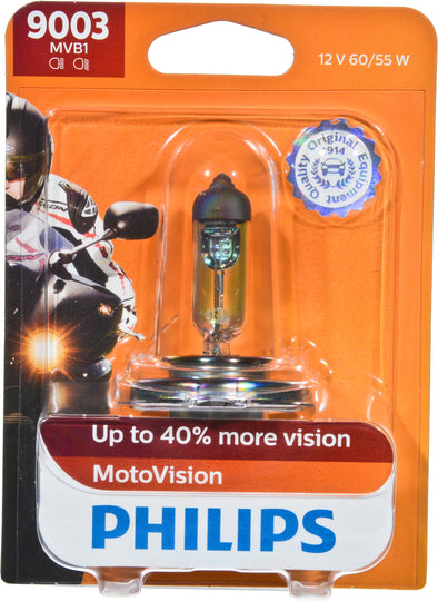9003MVB1 Philips MotoVision Bulb 9003 - MotoVision - Single Special Pack Philips Bulbs