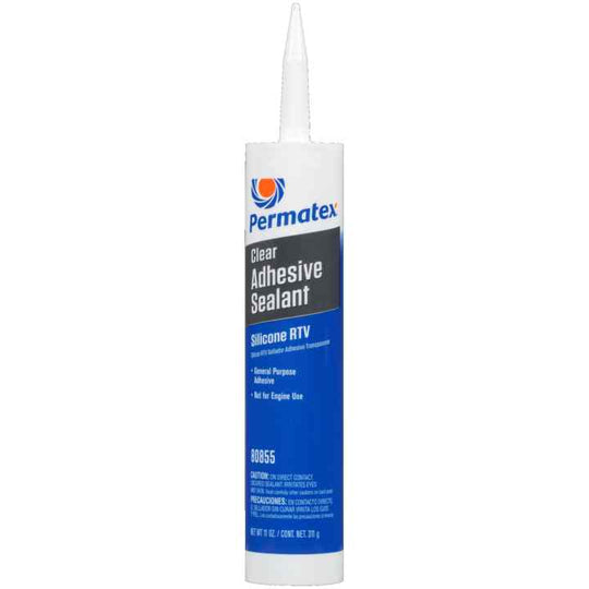 59113 Permatex Clear RTV Silicone Adhesive Sealant, 11 OZ