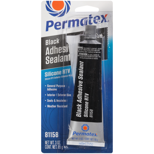 59203 Permatex Black Silicone Adhesive Sealant, 3 OZ