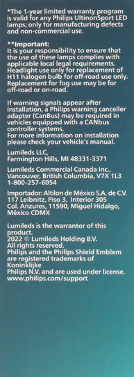 H11USLED Philips Ultinon Sport - UltinonSport LED Philips Bulbs