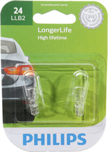 Load image into Gallery viewer, 24LLB2 Philips LongerLife Miniature 24LL - LongerLife - Twin Blister Pack Philips Bulbs