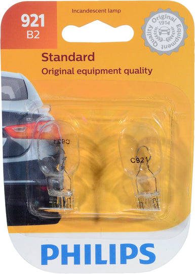 921B2 Philips Standard Miniature 921 - Standard - Twin Blister Pack Philips Bulbs
