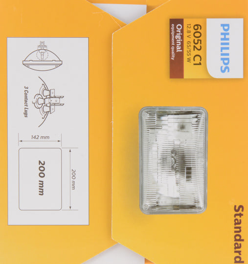 6052C1 Philips Standard Sealed Beam 6052 - Incandescent Sealed Beam - Single Commercial Pack Philips Bulbs