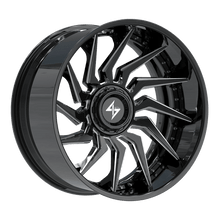 Charger l'image dans la galerie, SBFX41241282443 - Sentali Barrel Forged BFX4 24X12 8X165.1 / 8X180 -44mm Gloss Black Lip / Gloss Black Milled Centre - Sentali Barrel Forged Wheels Canada