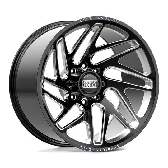 AFTQZ05R80-5-20 - American Force AFW Lumen 26X14 6X139.7 -65mm Gloss Black Mill-Mach - American Force Wheels Canada