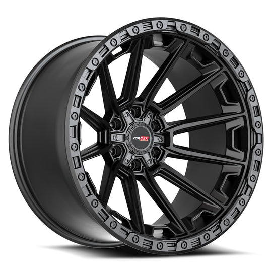 60117957-12MB - Vortek VRT-601 17X9 6X139.7 / 6X135 -12mm Matte Black - Vortek Wheels Canada