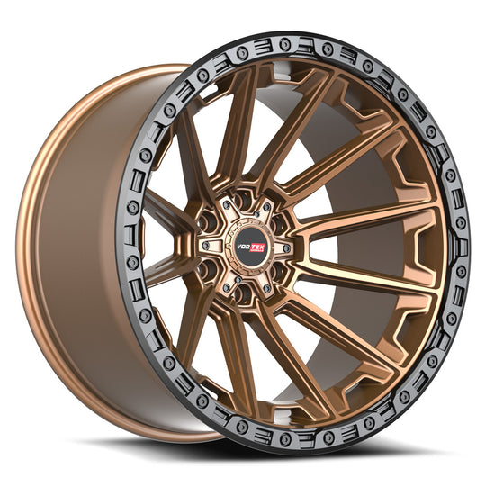 601201057-12MZBR - Vortek VRT-601 20X10 6X135 / 6X139.7 -12mm Bronze - Vortek Wheels Canada