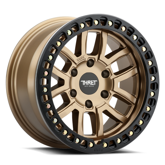 602IH-1790J-14 - Thret Offroad 602 Maze 17X9 5X127 -14mm Bronze with Matte Black Ring - Thret Offroad Wheels Canada