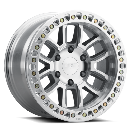 602ZA-1790F-14 - Thret Offroad 602 Maze 17X9 5X114.3 -14mm Machined with Machined Ring - Thret Offroad Wheels Canada