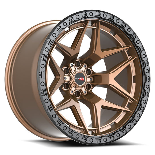 60320958XBL18MZBR - Vortek VRT-603 20X9.5 Blank 18mm Matte Bronze With Black Bead Ring - Vortek Wheels Canada