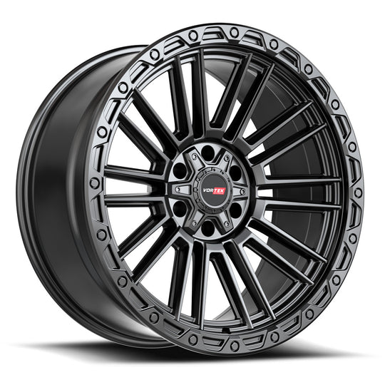 604209544-18SB - Vortek VRT-604 20X9.5 5X150 / 5X139.7 -18mm Satin Black - Vortek Wheels Canada