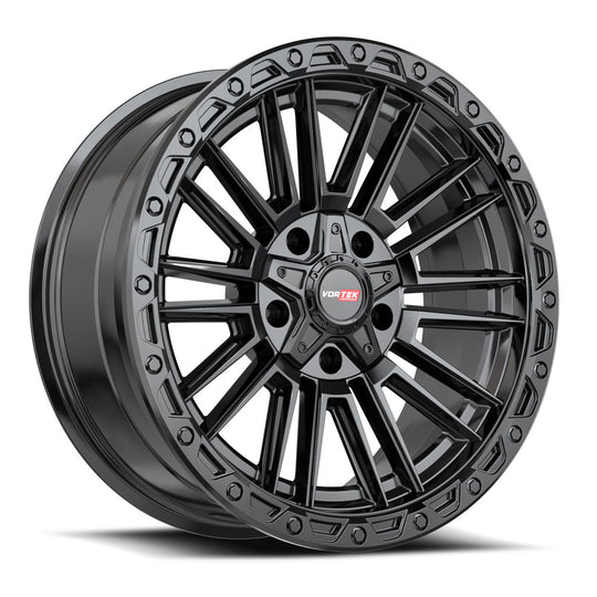604221043-18SB - Vortek VRT-604 22X10 5X139.7 / 5X127 -18mm Satin Black - Vortek Wheels Canada