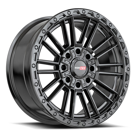 604221064-18SB - Vortek VRT-604 22X10 8X180 / 8X170 -18mm Satin Black - Vortek Wheels Canada