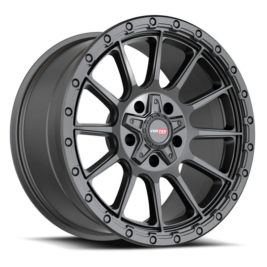 606201043-18MB - Vortek VRT-606 20X10 5X139.7 / 5X127 -18mm Matte Black - Vortek Wheels Canada