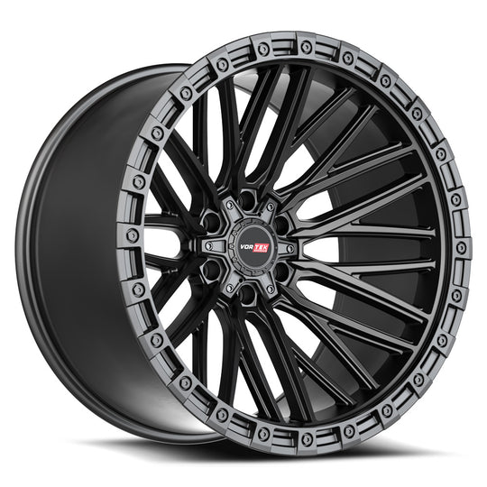 60818957-12MB - Vortek VRT-608 18X9 6X135 / 6X139.7 -12mm Matte Black - Vortek Wheels Canada