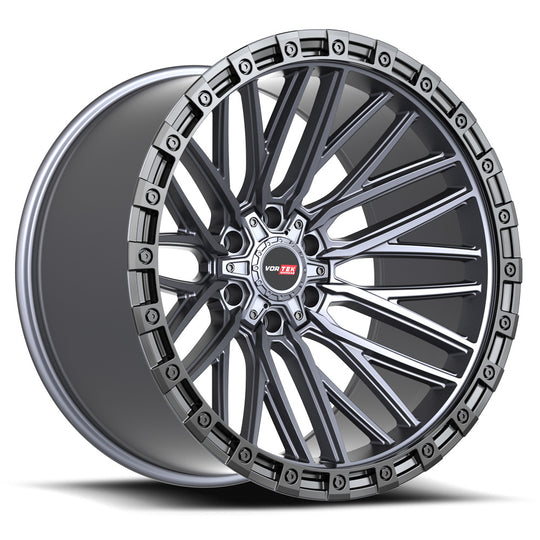 6081895712MTBR - Vortek VRT-608 18X9 6X135 / 6X139.7 12mm Titanium - Vortek Wheels Canada