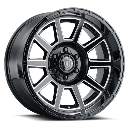 6220105545GBMW - ICON Recoil 20X10 5X150 ET -24mm Gloss Black Milled Spokes - ICON Wheels Canada
