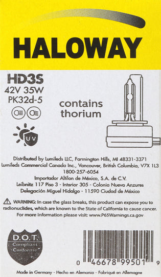 HD3S Haloway Xenon HID lamp D3S - Haloway Standard Xenon - Single Commercial Pack Philips Bulbs