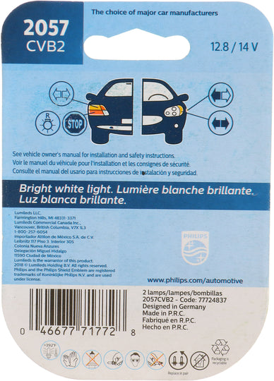 2057CVB2 Philips CrystalVision ultra miniature 2057 - CrystalVision Ultra - Twin Blister Pack Philips Bulbs