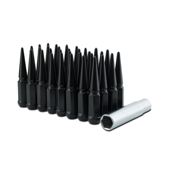 6309-32 Krypton Black Spiked Lug Nut Kit M14X1.5 32 Pieces With Key Black Lug Nuts Krypton Canada