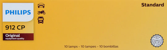 912CP Philips Standard Miniature 912 - Standard - Multiple Commercial 10-Pack Philips Bulbs