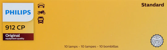 912CP Philips Standard Miniature 912 - Standard - Multiple Commercial 10-Pack Philips Bulbs