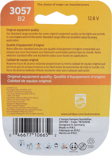 3057B2 Philips Standard Miniature 3057 - Standard - Twin Blister Pack Philips Bulbs