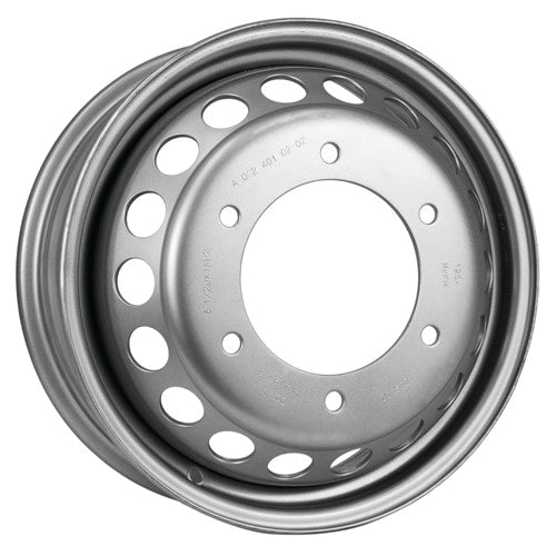 662500T - DTD Steel Wheel Dually 16X5.5 6X205 ET 117mm Silver - DTD Wheels Canada