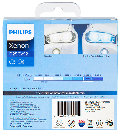 D2SCVS2 Philips CrystalVision ultra HID D2S - CrystalVision Ultra - Twin Blister Pack Philips Bulbs